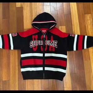 Supreme Hooded Zip-Up knit sweater